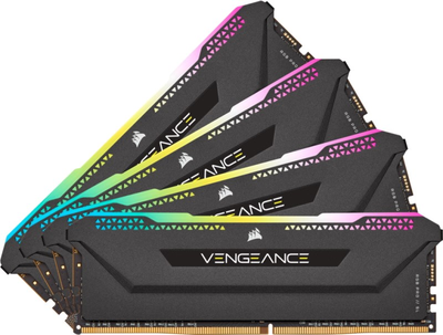Оперативная память Corsair DDR4-3200 32768MB PC4-25600 (Kit of 4x8192) Vengeance RGB Pro SL Black (CMH32GX4M4E3200C16)