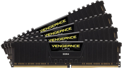 Оперативная память Corsair DDR4-2666 65536MB PC4-21300 (Kit of 4x16384) Vengeance LPX Black (CMK64GX4M4A2666C16)