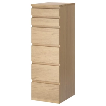Комод IKEA MALM білений дубовий шпон/дзеркало (204.035.95)