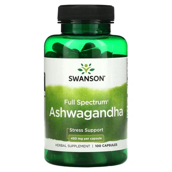 Ашваганда 450 мг Swanson Ashwagandha підтримка при стресі 100 капсул