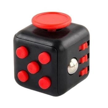 Іграшка антистрес Fidget Cube фіджет з кнопками піт / Pop it у формі Куба, чорний з червоним (86914680)