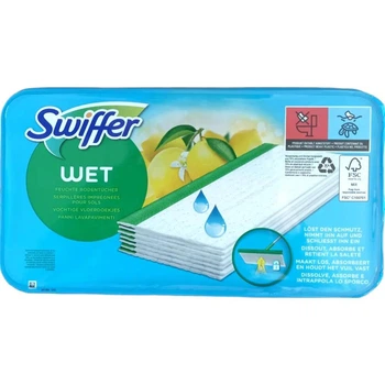 Серветки вологі змінні для швабри Swiffer Wet Лимон 10 шт