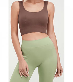 Привлекательный и комфортный эластичный топ в рубчик TOP RIB - Giulia - TOP RIB - L/XL - Deep Taupe