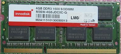Оперативная память для ноутбука Innodisk SO-DIMM DDR3 4GB 1600MHz PC3-12800 2Rx8 Б/У