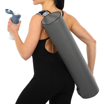 Сумка-чохол для килимка KINDFOLK Yoga bag SP-Planeta Pro (розмір 15х70см, поліестер, Сірий) (FI-6876_Сірий)