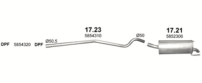 Труба промежуточная Opel Astra H 1.3 CDTi Turbo Diesel Polmostrow (17.23) POLMO (1723)