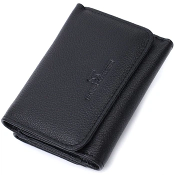 Красиве жіноче портмоне з монетницею з натуральної шкіри ST Leather 22728 чорне