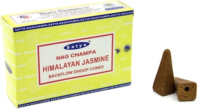 Стелющиеся дымные благовония конусы "Гималайский жасмин" - Satya Himalayan Jasmine Backflow Dhoop Cones 10шт (1334226-6359479)