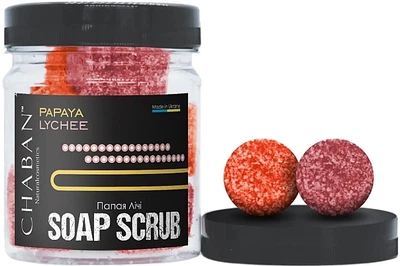 Мыло-скраб для тела "Папайя-Личи" - Chaban Natural Cosmetics Scrub Soap 140g (1129079-1506135-2)