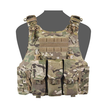 Плитоноска Warrior Assault Systems Quad Release Carrier size L multicam и тройной подсумок (з/панель)