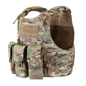 Плитоноска Warrior Assault Systems Quad Release Carrier size L multicam и тройной подсумок (з/панель)