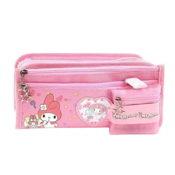 Вместительный Пенал косметичка My Melody, аниме, (Sanrio Kuromi), на 5 отделений, розовый (PK00003)