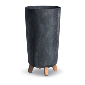 Цветочный горшок Prosperplast Грация тубус узкий BETON 24*45см антрацит DGTL240E-S433