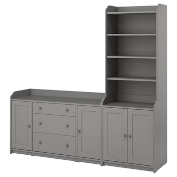 Книжкова шафа IKEA HAUGA 210x46x199 см сіра (893.886.39)