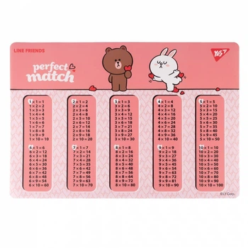 Підкладка настільна Yes Line Friends Choco and Cony табл. множення (492255)