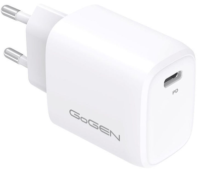 Мережевий зарядний пристрій GoGEN ACHPD 120 1 x USB-C 20 W White (GOG-ACHPD120W)