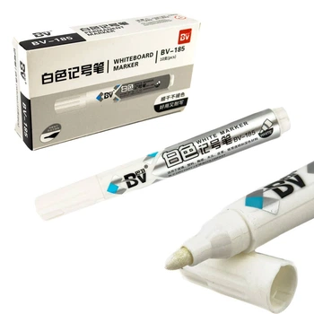 Маркер перманентный белый Whiteboard Marker BV-185 2.5 мм