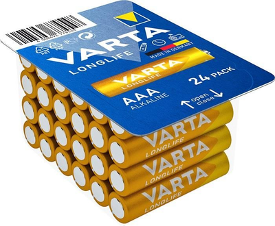 VARTA Батарейка VARTA LONGLIFE лужна AAA блистер, 24 шт.