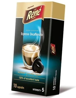 Кофе в капсулах Rene Espresso Decaffeinato, 10 капсул Nespresso