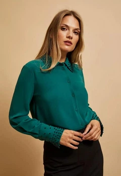 Блузка жіноча MOODO 4237 S зелена