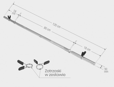 Gryf Gorilla Sports zatrzaskowy prosty 120 cm (4260200843449)