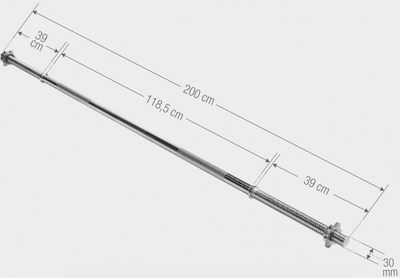 Gryf Gorilla Sports z zaciskiem gwiazdowym długi prosty chromowany 30 mm 200 cm (4260438735462)