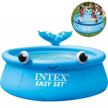 Бассейн надувной детский Intex круглый, Веселый кит, 183х51 см, 880 л (IP-174696)