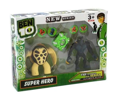 Набор из двух героев Бен Тен с часами Ben 10 и дисками для стрельбы