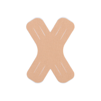 X - образный тейп пластырь для тела 5 штук - 10,5 см х 7,5 м клеющийся Бежевый Кинезиотейп (MM) 32527