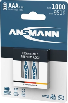 Аккумулятор Ansmann AAA 4 X 1000 mAh NiMH 1.2V maxE Premium (4013674030880)