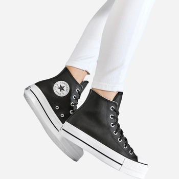 Trampki damskie na platformie Converse Platform Hi Leather 561675C 37 (6.5US) 23.5 cm Czarne (888755795712)