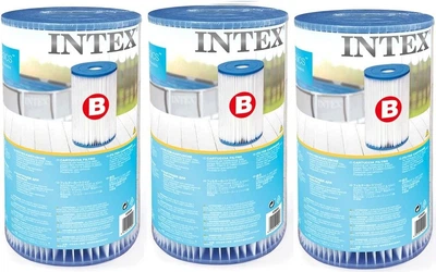 Сменный картридж (тип B) для фильтр насосов 28633, 28634 Intex - 3 шт (14.5х25 см)