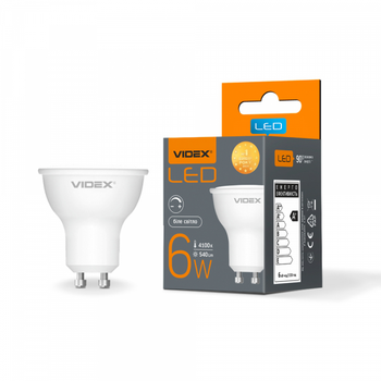 LED лампа VIDEX MR16еD 6W GU10 4100K дімерна (VL-MR16еD-06104)