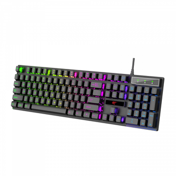 Мембранна ігрова клавіатура дротова HAVIT HV-KB101L RGB Black (HV-KB101L)