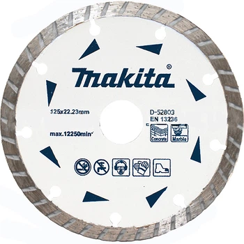 Алмазный диск Makita D-52803 (125х22.23 мм) турбо для бетона и мрамора сухой рез (4940)