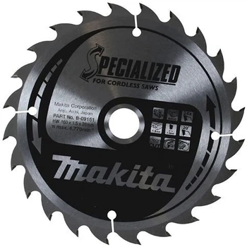 Пильный диск Specialized Makita B-09151 (160x20 мм, 24 зубьев) по дереву для аккумуляторных пил (6581)