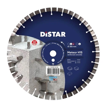 Круг алмазный отрезной Distar 1A1RSS/C3-W 350x3,2/2,2x15x25,4-48 F4 Meteor H15 Сегментный диск для армобетона и кирпича 12385055025 (10100)