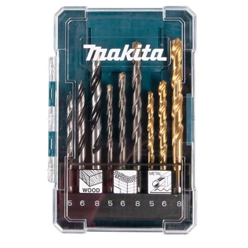 Набор сверл Makita D-71962 (HSS-TiN, 5/6/8 мм, 9 шт) по металлу, дереву и бетону (7930)