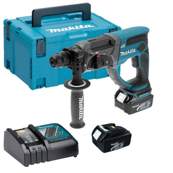 Аккумуляторный перфоратор Makita DHR202RFJ LXT SDS-Plus (18В, 2,0Дж, 20мм) + 2 АКБ 3 Ah + З/У + кейс Makpac электрический трехрежимный ручной (4172)