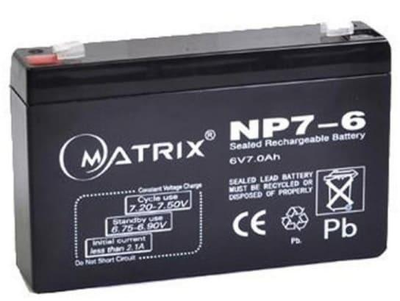Акумуляторна батарея для ДБЖ Matrix 6V 7AH NP7-6