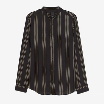 Сорочка чоловіча H&M 060928775 XS Чорний/Полоска (6666000320278)