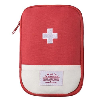 Портативная дорожная аптечка для хранения лекарств и медикаментов, 18х13х2 см, красная (87099687)