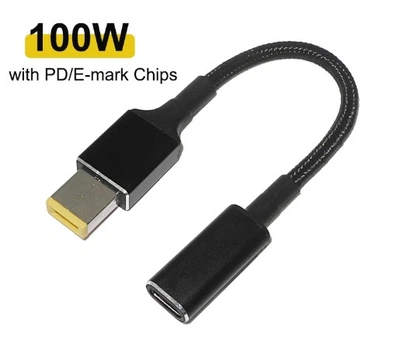 Кабель для заряджання ноутбука Lenovo Type-c female to USB pin male (Type-c - гніздо / USB pin - штекер) PD 100W