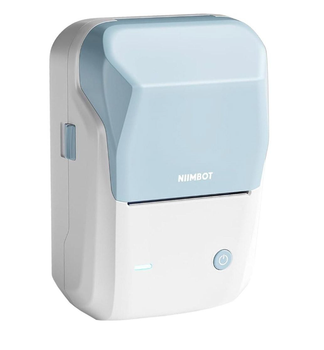 Термопринтер для печати наклеек стикеров NIIMBOT B1 Bluetooth White-Blue (1AC1222200A)