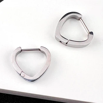 Сережки із медичної сталі у вигляді серця ES-316