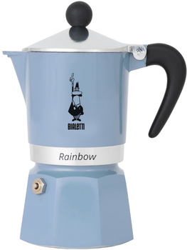 Гейзерна кавоварка Bialetti Rainbow Блакитна 300 мл (8006363043250)