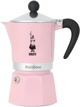 Гейзерна кавоварка Bialetti Rainbow Рожева 300 мл (8006363043106)