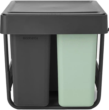 Бак для сміття Brabantia Sort&Go 10 л + 10 л + 20 л 3 шт. Темно-сірий + зелений (232541_MIRS)