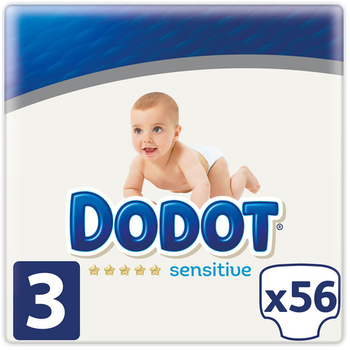 Підгузки Dodot Sensitive Розмір 3 6-10 кг 56 шт (8001841144849)