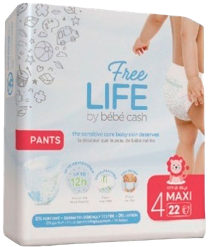 Підгузки Freelife Bebe Cash Nappy Розмір 4 10-14 кг 22 шт (5411416023012)